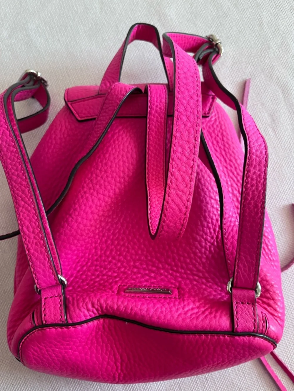 Rebecca Minkoff Flamingo Studded Julian Drawstring Leather Mini Backpack - Picture 4 of 9